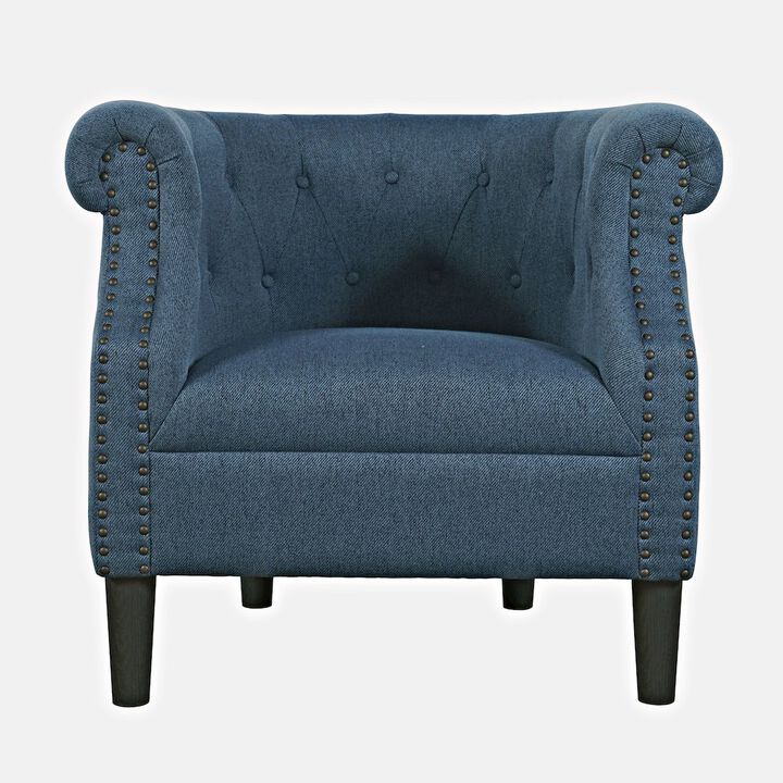 Jofran Contemporary Upholstered Barrel Curved Back Accent Chair