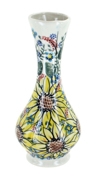 Blue Rose Polish Pottery Small Bud Vase