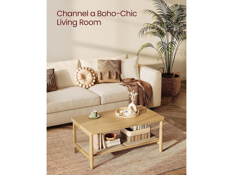 VASAGLE 2-Tier Coffee Table for Living Room