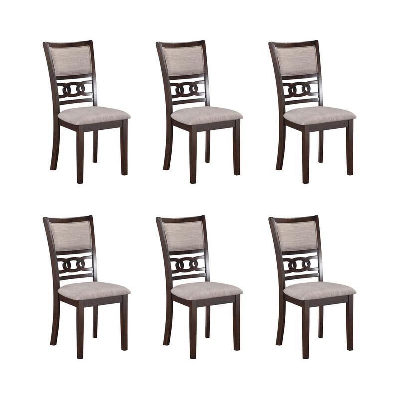 New Classic Furniture Gia Cherry Wood Dining Chair with Fabric Seat (Set of 6)