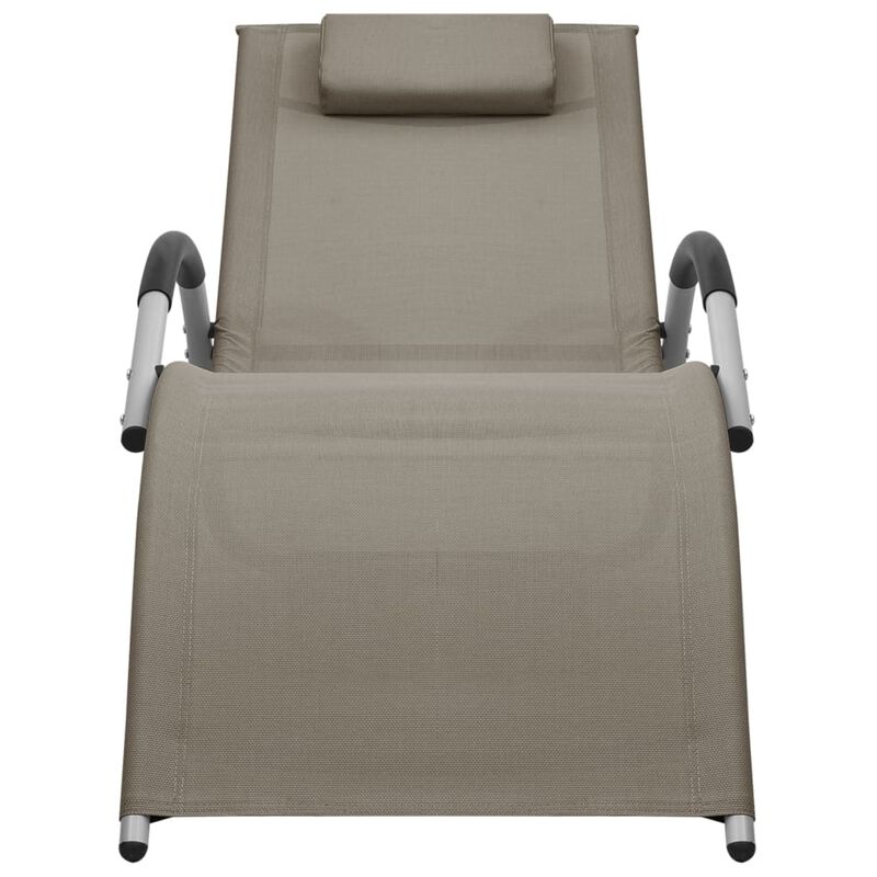 vidaXL Sun Lounger Textilene Taupe and Gray