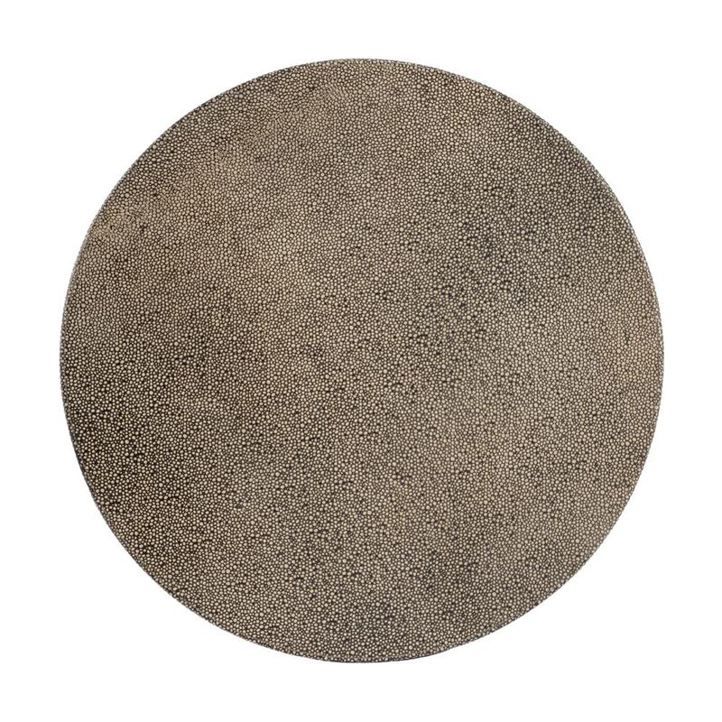 Leather Round Accent Table, Brown, Belen Kox