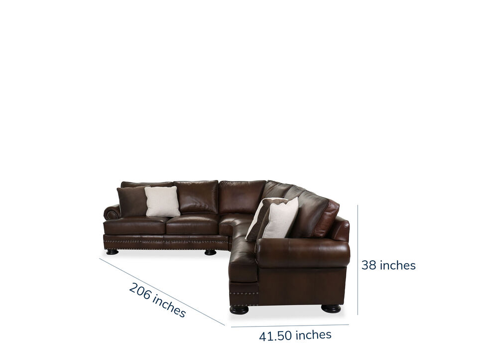 Brown leather sofa sectional sale