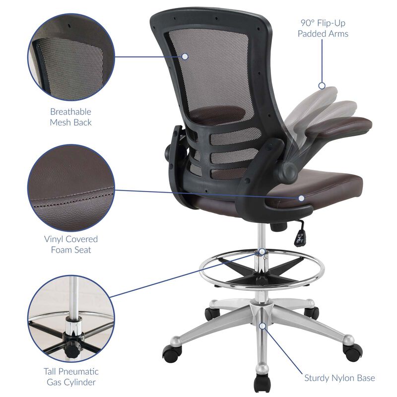 Modway Furniture - Attainment Vinyl Drafting Chair