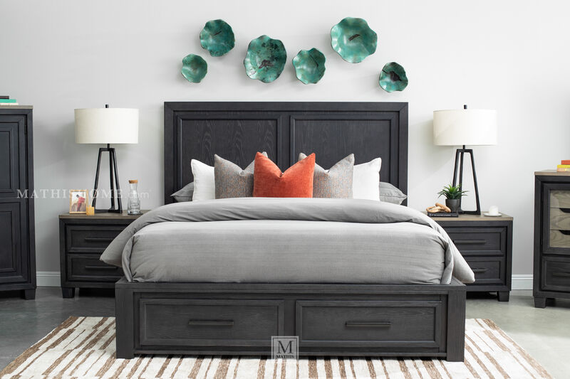 Foyland King Panel Storage Bed