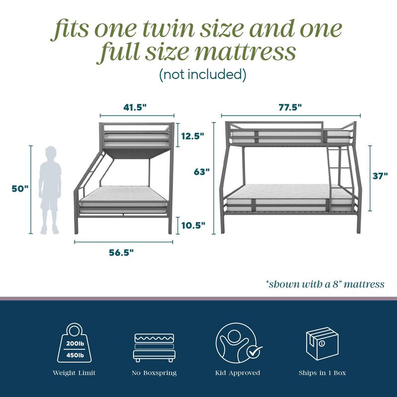 Novogratz Maxwell Metal Bunk Bed