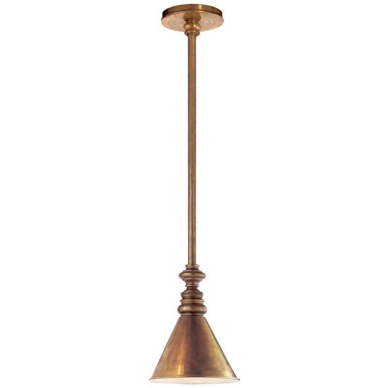 Boston Pendant in Antique Brass with Mini Shade