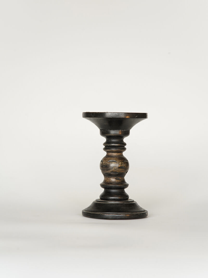 BBH Homes Traditional Dark Polish Eco-friendly Handmade Mango Wood Set Of One 6" Pillar Candle Holder