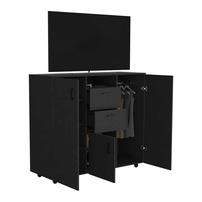 Double Door Cabinet Dresser Quizz, Bedroom, Black