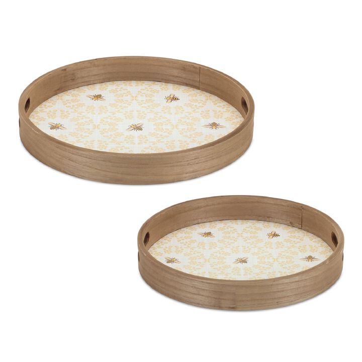 Set of 2 MDF Trays for Stylish Storage and Display