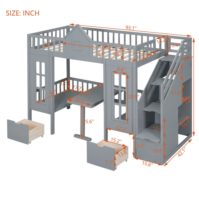 Merax Bunk Bed with Table
