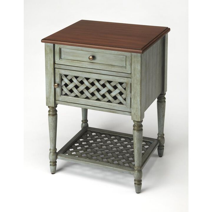 Chadway Rustic Blue Nightstand, Belen Kox