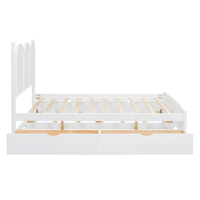 Merax Platform Bed with Drawers and Twin XL Trundle