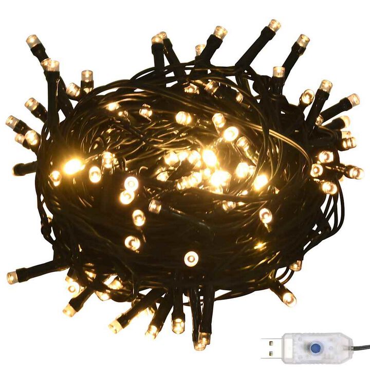 61pc Christmas Ornament Set w Topper, LED String Lights, White Silver - Benzara