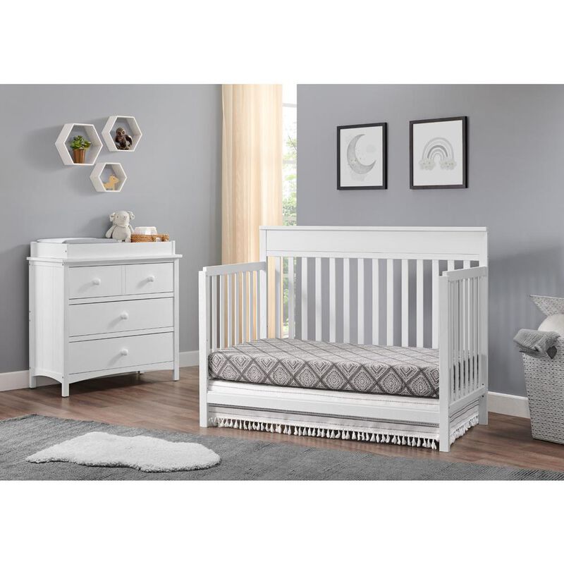 Oxford Baby Castle Hill 4 In 1 Crib Barn White
