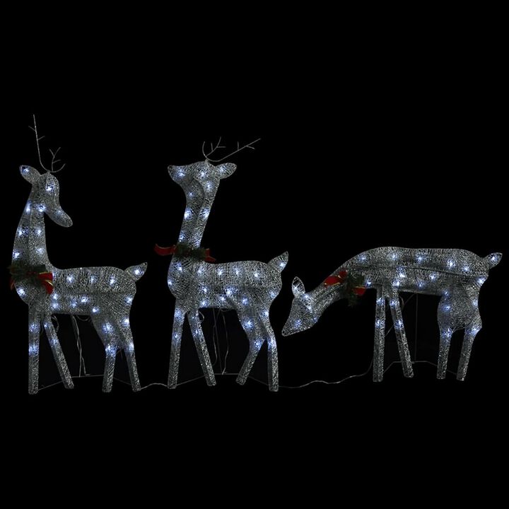 Garden 3pc Reindeer Christmas Decoration, 90 LEDs, Cool White Lights - Benzara