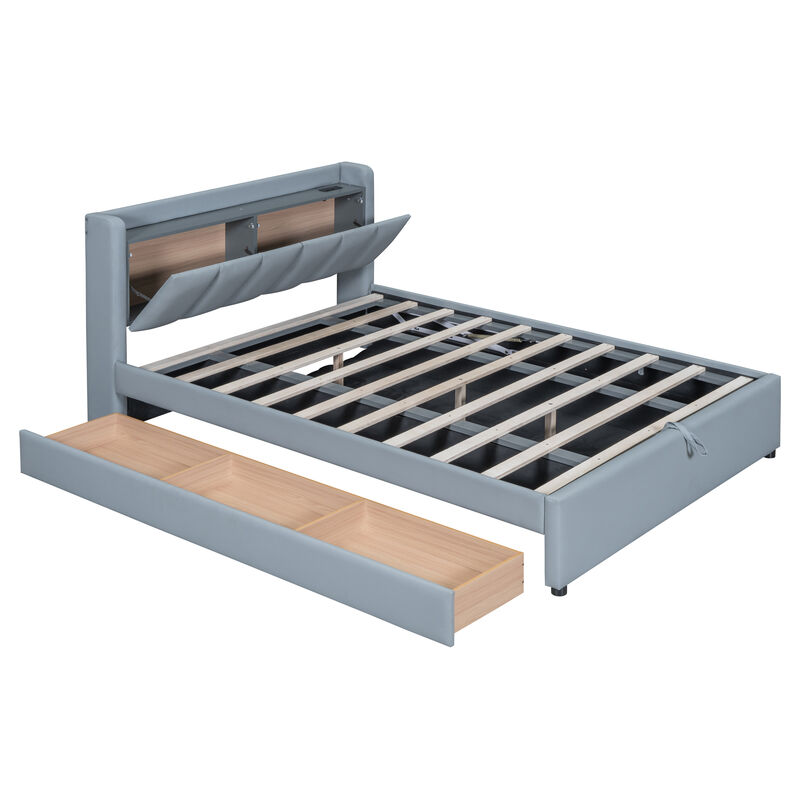 Merax Two in One Upholstered Platform Bed with Storage