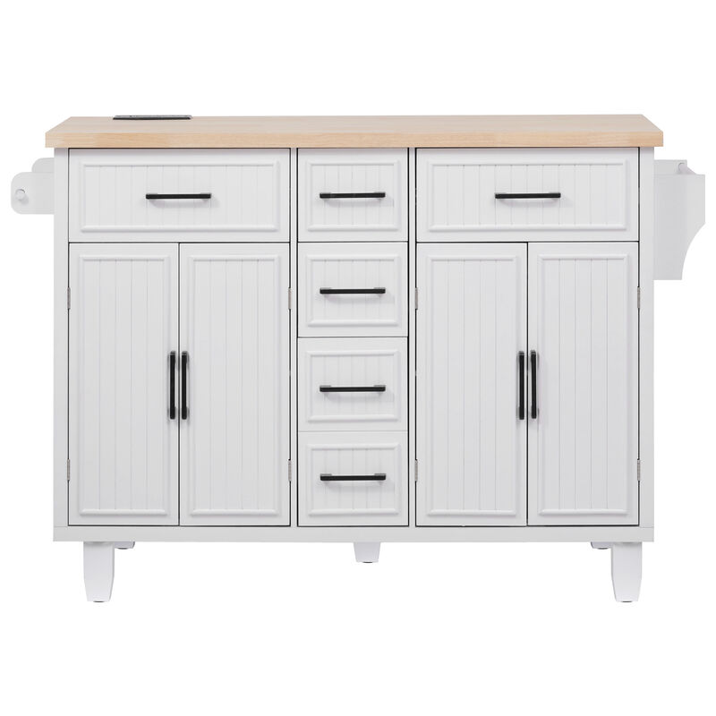 Merax Vertical Stripe Rolling Kitchen Cart on Wheels