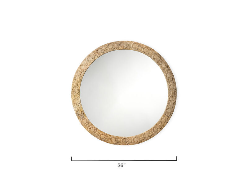 Relief Carved Round Mirror