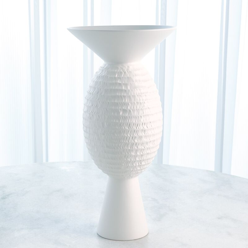 Wide Chiseled Orb Vase