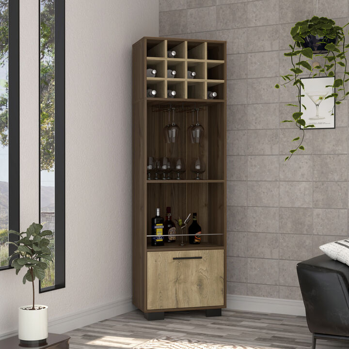 Corner Bar Cabinet Cataluña, Living Room, Mahogany / Aged Oak