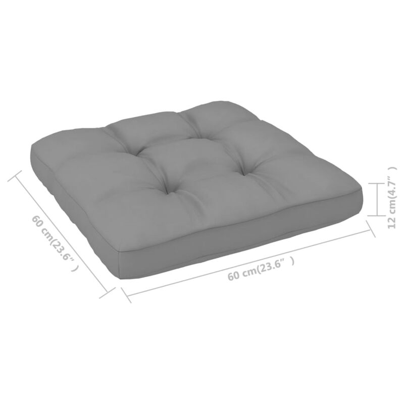 vidaXL Pallet Sofa Cushion Gray 23.6"x23.6"x4.7"