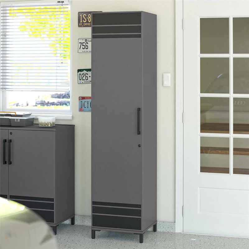 Shelby Tall 1 Door Garage Storage Cabinet, Graphite Gray