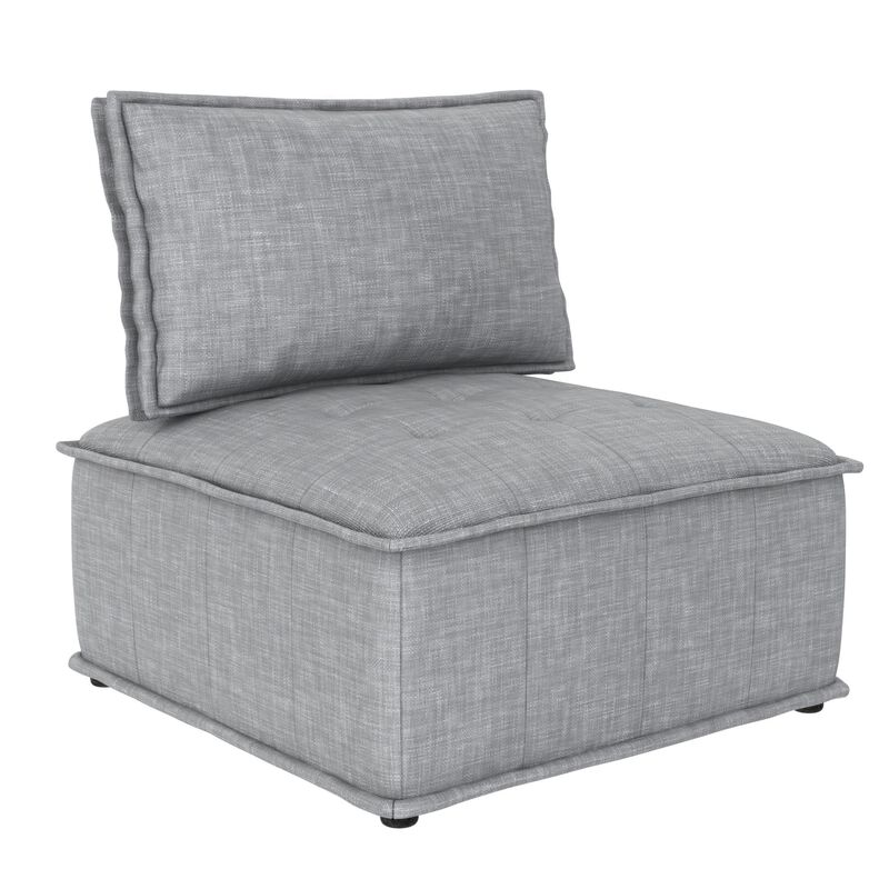 Amos Modular Chair for Sectional Sofa, Gray Linen