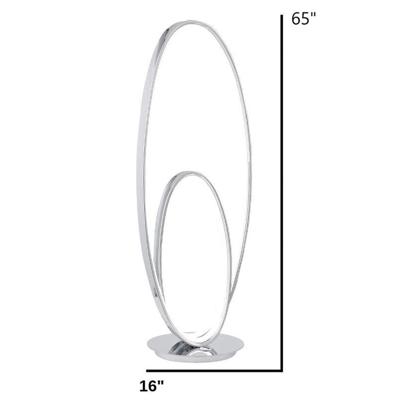 Milan Floor Lamp Chrome Metal Dimmable Integrated LED