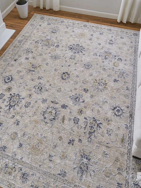 Pasha 39M7F 2' x 3' Ivory/Taupe/Blue Rug