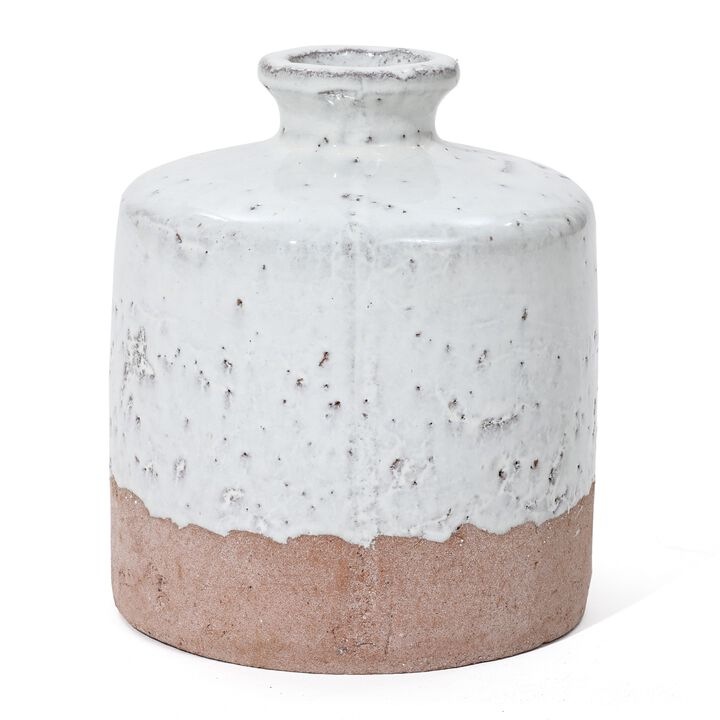 LuxenHome Two-Tone Rustic Terracotta Jug Vase