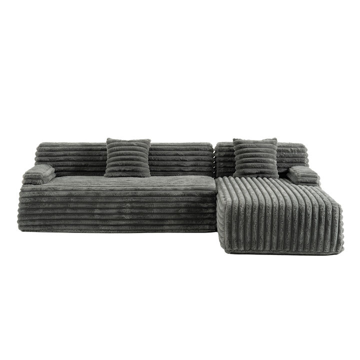 Merax Faux Fur Fabric Free-combined Sofa Couch for Living Room