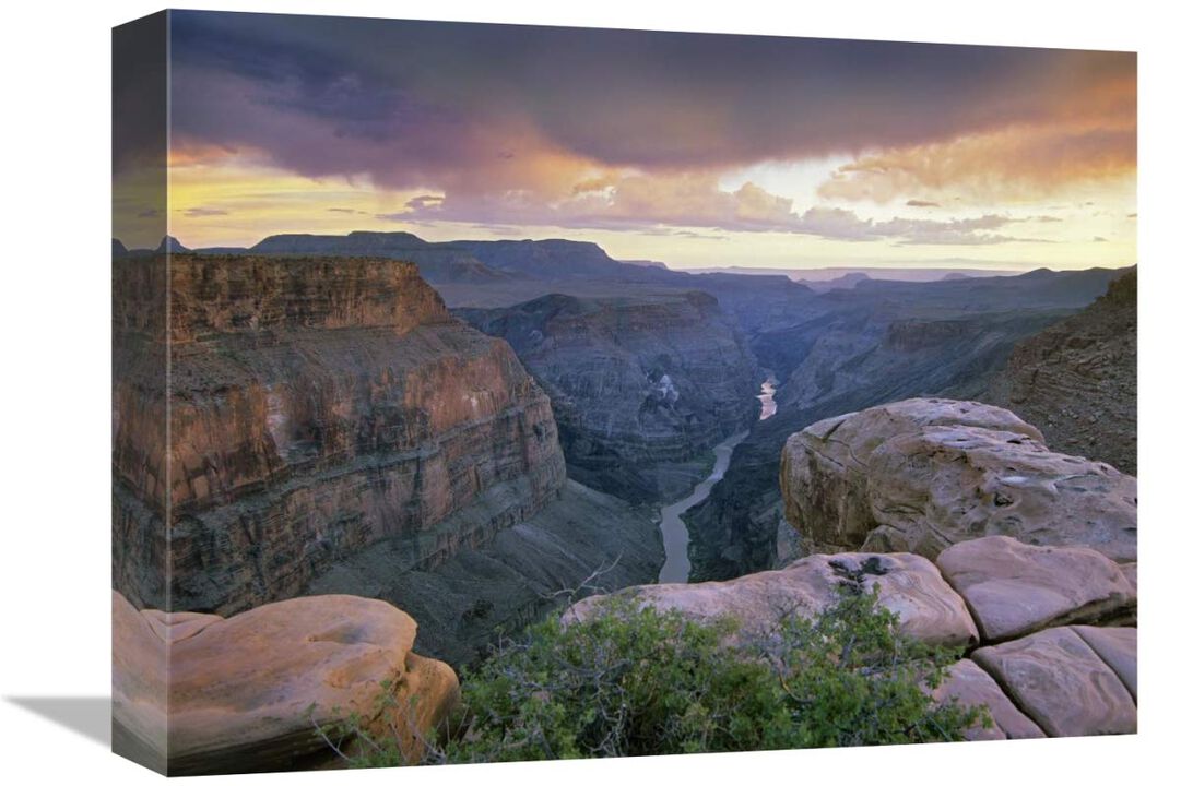 Toroweap Overlook with a view of the Colorado River, Grand Canyon National Park, Arizona-Canvas Art-16x12