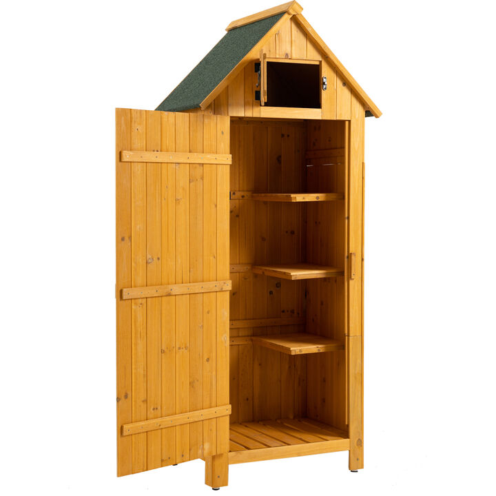 30.3 X 21.3 X 70.5 H Outdoor Storage Cabinet Tool Shed Wooden Garden Shed