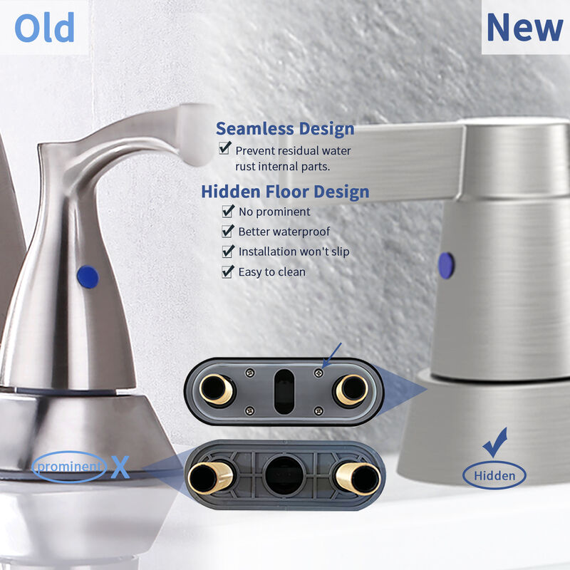 2-Handle Bathroom Faucet with 360° Swivel High Arc Spout for 3-Hole Vanity Sink