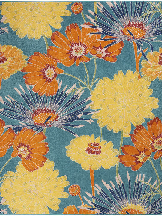 Allur ALR06 Turquoise/Multicolor 9' x 12' Rug