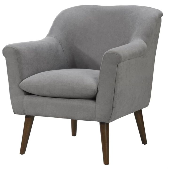 Shelby Steel Gray Woven Fabric Armchair