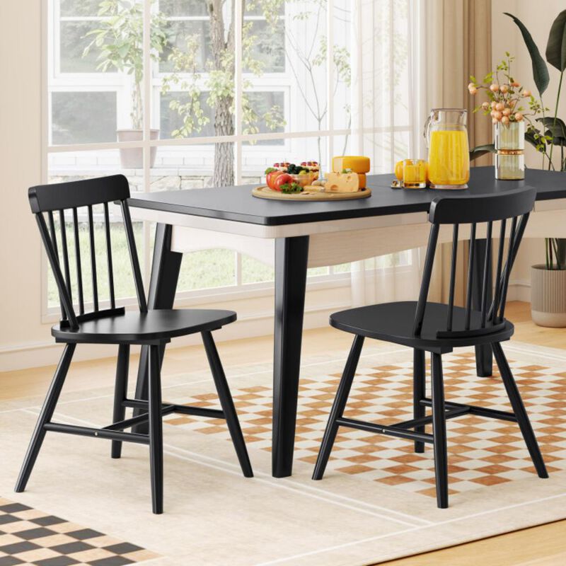 Farmhouse Kitchen Chair Set of 2 with Rubber Wood Frame