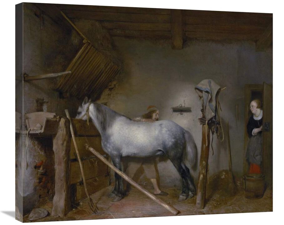 Horse Stable-Canvas Art-30x25.2