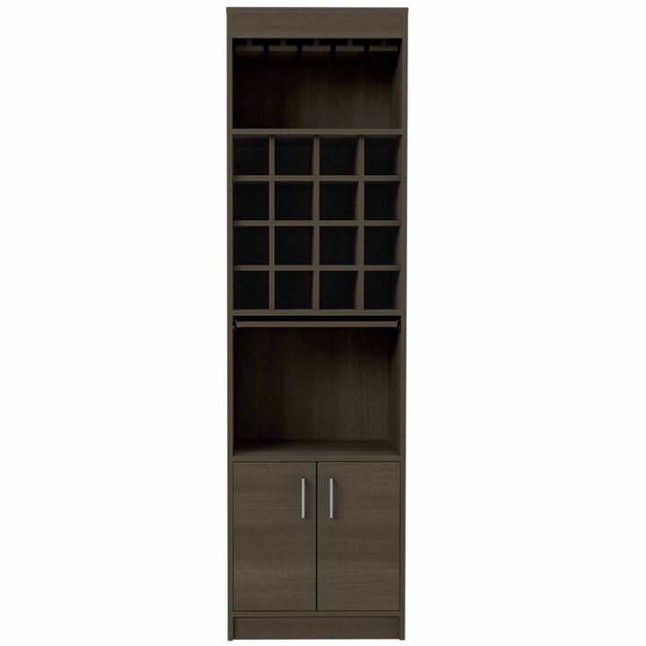 Wolcott 16-Bottle 1-Shelf Bar Cabinet Smokey Oak