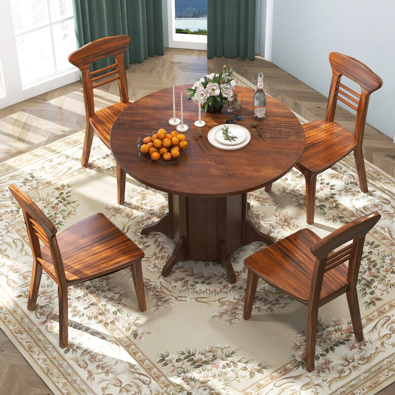 Round Dining Table with Pedestal Base for 4-6 People, Perfect for Family Meals