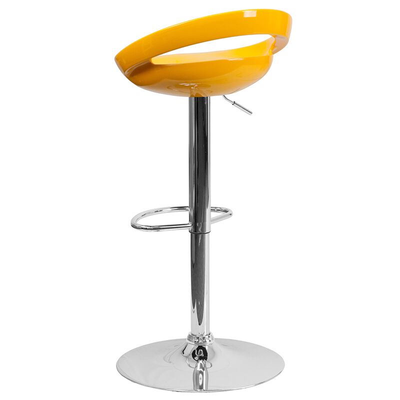 Flash Furniture Plastic Adjustable Height Barstool, Set of 1, Yellow