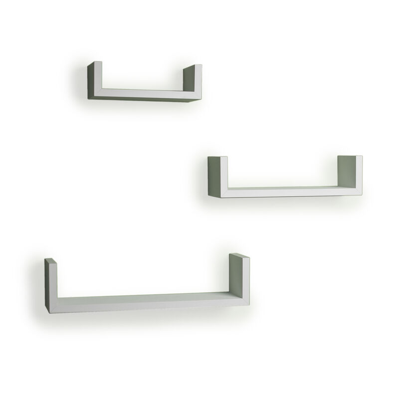 Floating 'U' Laminated Veneer Shelves (Set of 3)