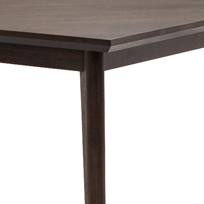 83 Inch Rectangular Mid Century Wooden Dining Table, Brown - Benzara