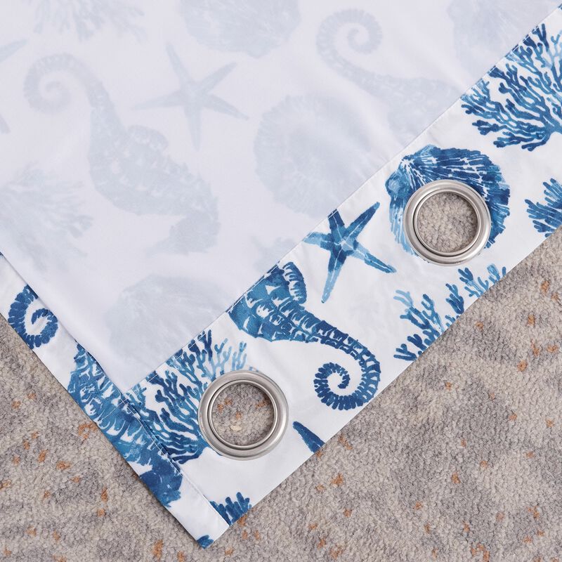 Greenland Home Fashions Pebble Beach Window Panel Pair - 42x84", Blue