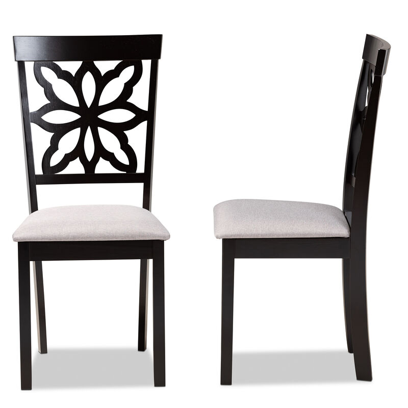 Baxton Studio Samwell Modern Grey Fabric Upholstered Wood 2 Piece Dining Chair Set