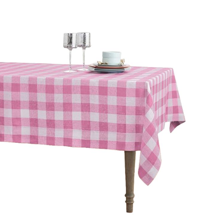 Solino Home 100% Pure Linen Tablecloth | Buffalo Check Dining Table Cloth