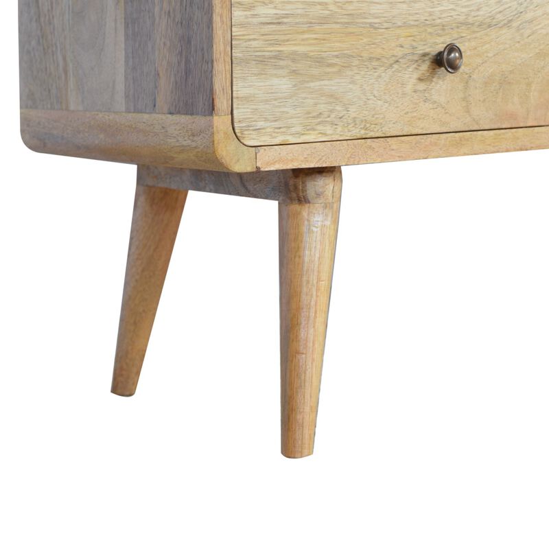 Artisan Furniture Curved Oak-ish   Solid Wood 2 Drawer Media Unit