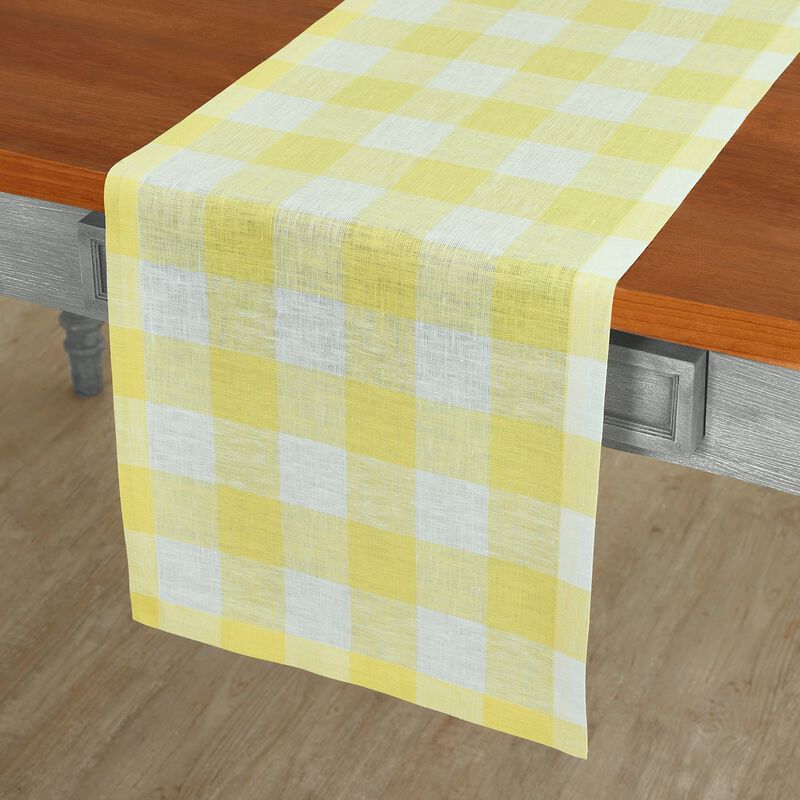 Solino Home 100% Pure Linen Table Runner | Buffalo Check
