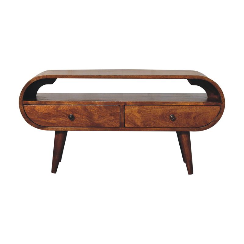Artisan Furniture Chestnut Circular  Solid Wood 2 Drawer TV Stand